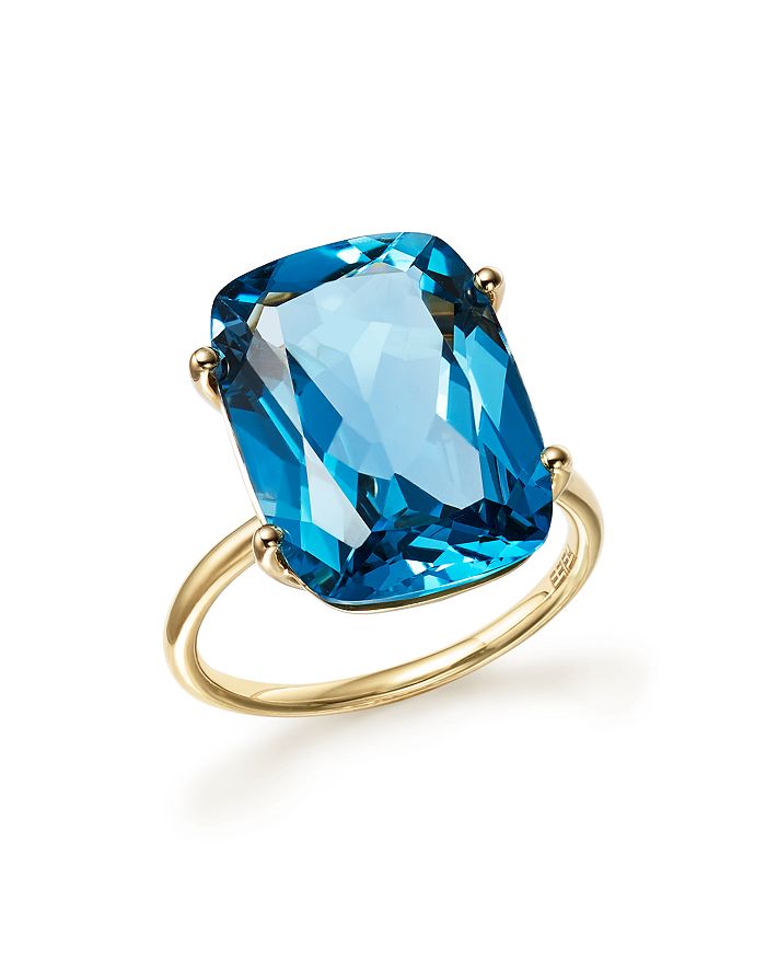 Bloomingdale's London Blue Topaz Statement Ring In 14k Yellow Gold - 100% Exclusive In Blue/gold