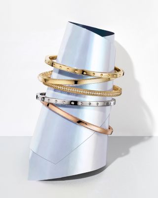 18K White Gold Symphony Dotted Hinged Bracelet