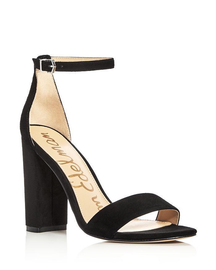 Sam Edelman Women's Yaro Ankle-strap Suede Sandals In Black | ModeSens