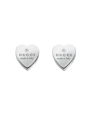 gucci trademark silver heart earrings