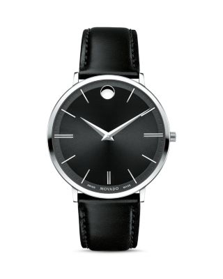 movado black leather