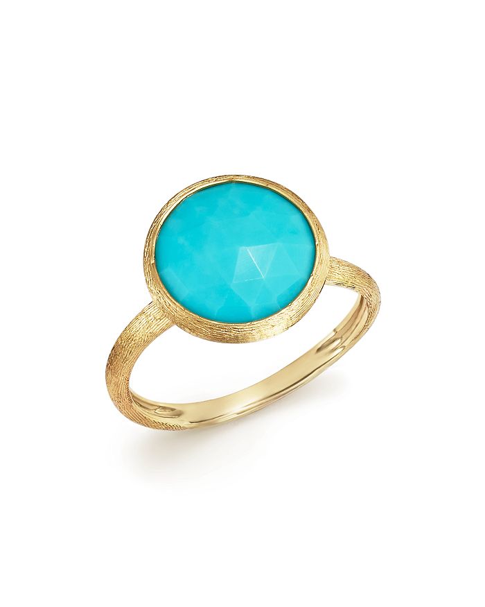 Marco Bicego 18k Yellow Gold Jaipur Ring With Turquoise In Turquoise/gold