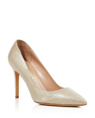 Charles David - Women's Genesis Metallic Snake Embossed Pointed Toe High-Heel Pumps