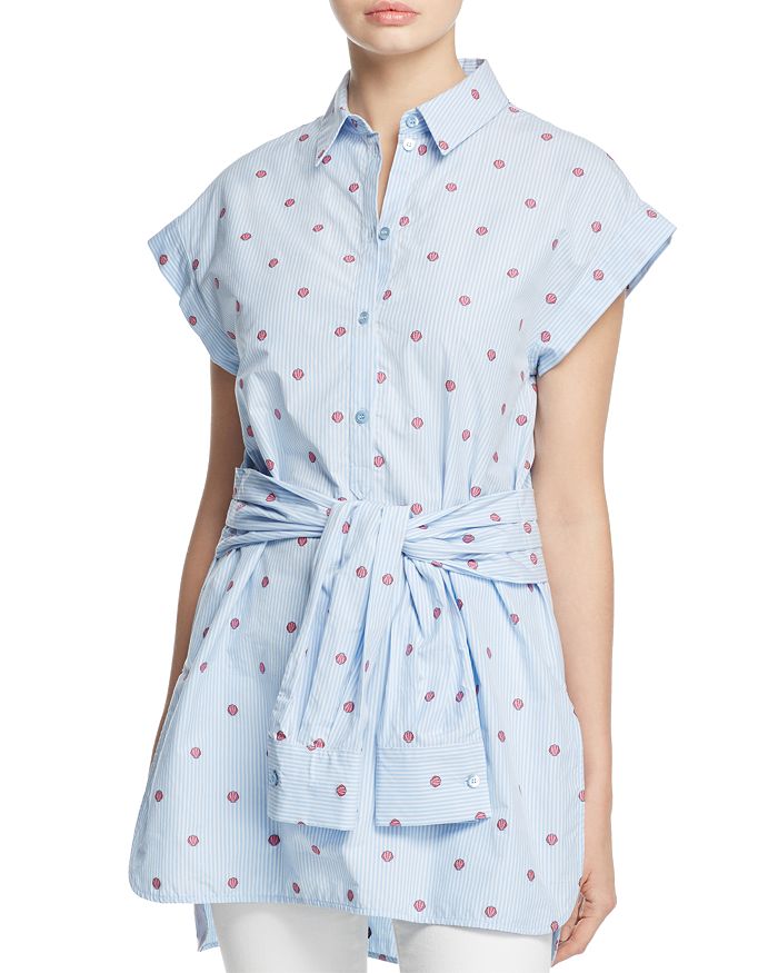 Boutique Moschino Blue Round Neckline Long Sleeves Blouse Top