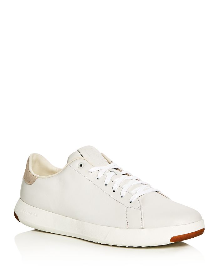 Shop Cole Haan Men's Grandpro Leather Lace Up Sneakers In White