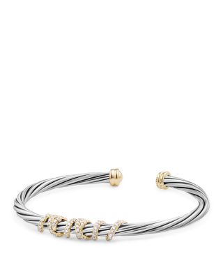 David Yurman - Helena Center Station Bracelet with Diamonds and 18K Gold