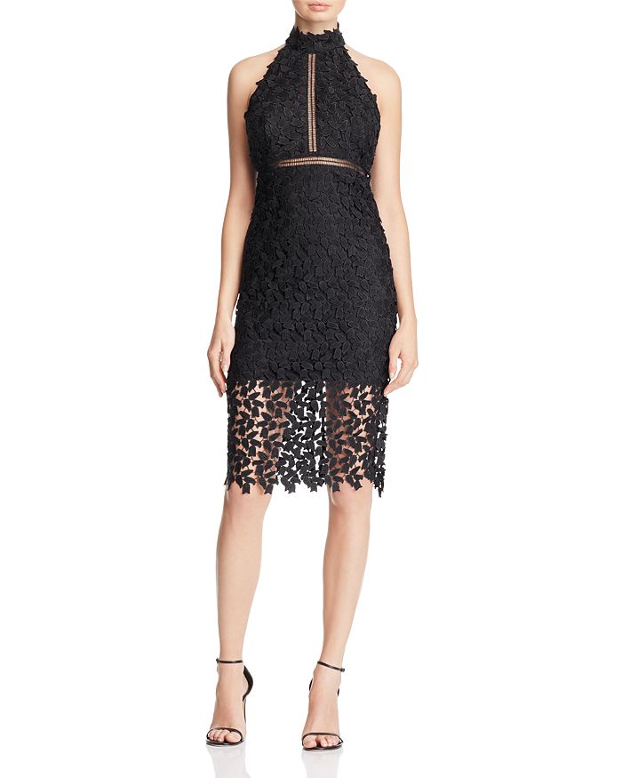 Bardot Gemma Lace Halter Dress Women's Bardot NWT Gemma Lace Halter Neck  Cocktail Blue Ink Dress