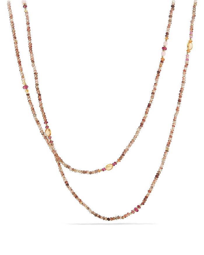 DAVID YURMAN MUSTIQUE BEADED NECKLACE WITH ANDALUSITE, CITRINE AND PINK TOURMALINE IN 18K YELLOW GOLD,N13360 88FANCIPT62