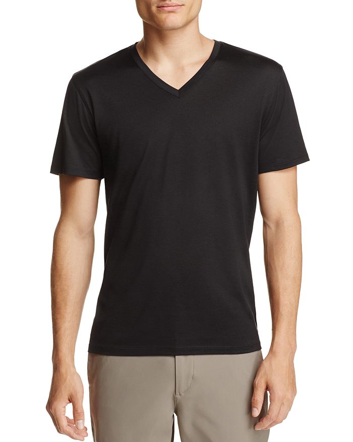 Theory Incisive Silk-Cotton Claey Plaito Tee | Bloomingdale's