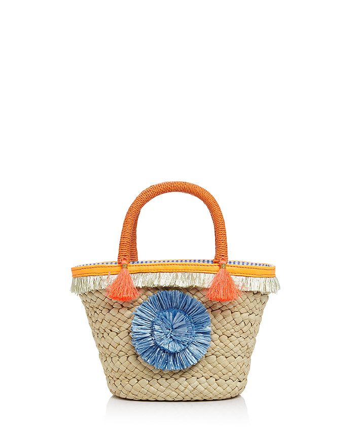 MILLY Pom-Pom Small Straw Tote | Bloomingdale's