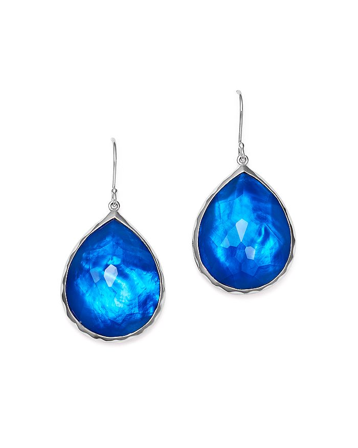 Ippolita Sterling Silver Rock Candy Wonderland Teardrop Earrings In Ultramarine In Blue/silver