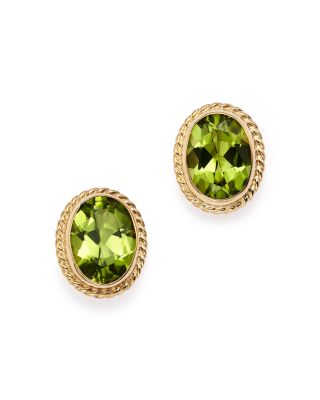 Bloomingdale's Fine Collection - Gemstone Oval Bezel Stud Earrings in 14K Yellow Gold - Exclusive