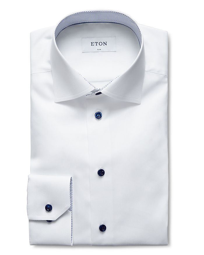 Eton of Sweden Contrast Button Twill Slim Fit Dress Shirt | Bloomingdale's
