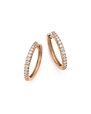 Diamond Hoop Earrings in 14K Rose Gold,.40 ct. t.w. - 100% Exclusive