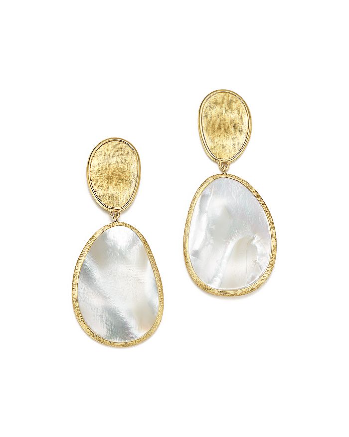 Marco Bicego 18K Yellow Gold Lunaria Mother-of-Pearl Two-Drop Earrings ...