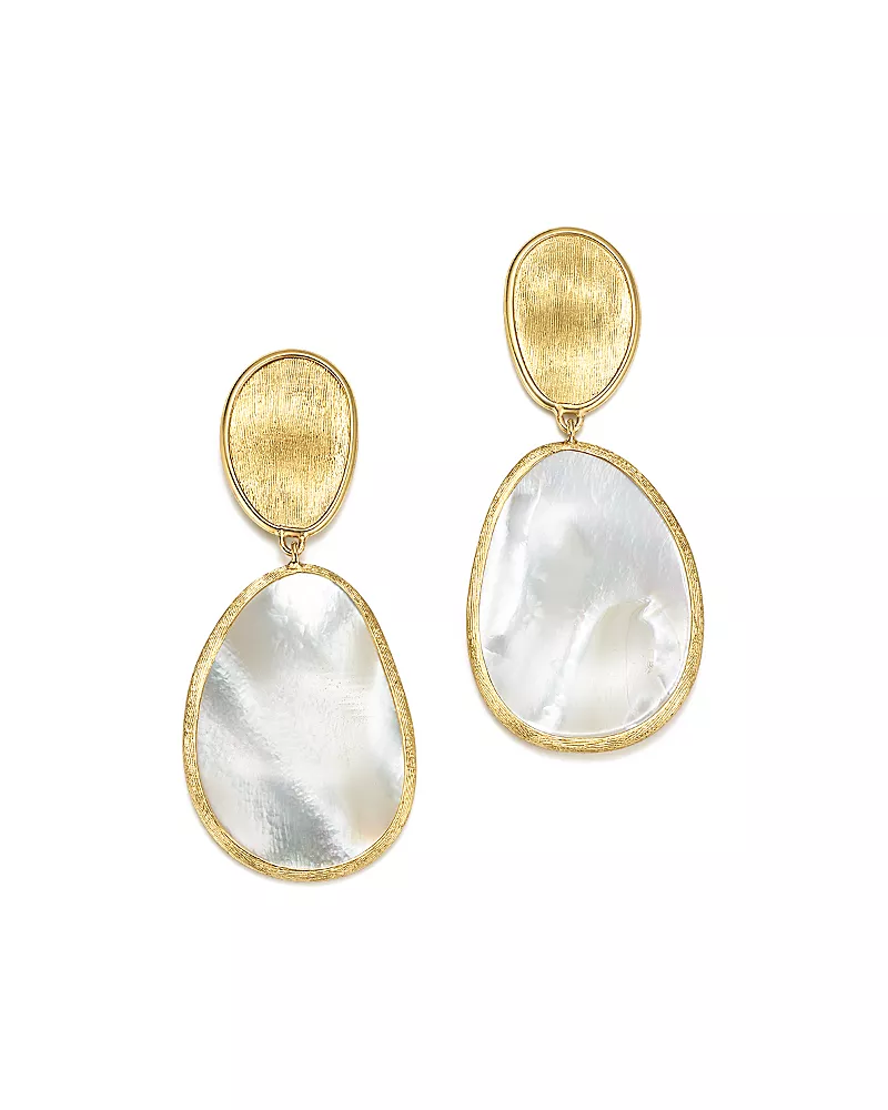 Marco Bicego 18K Yellow Gold Lunaria Mother-of-Pearl Two-Drop Earrings