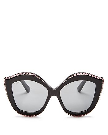 Gucci Women S Embellished Oversized Cat Eye Sunglasses 52mm