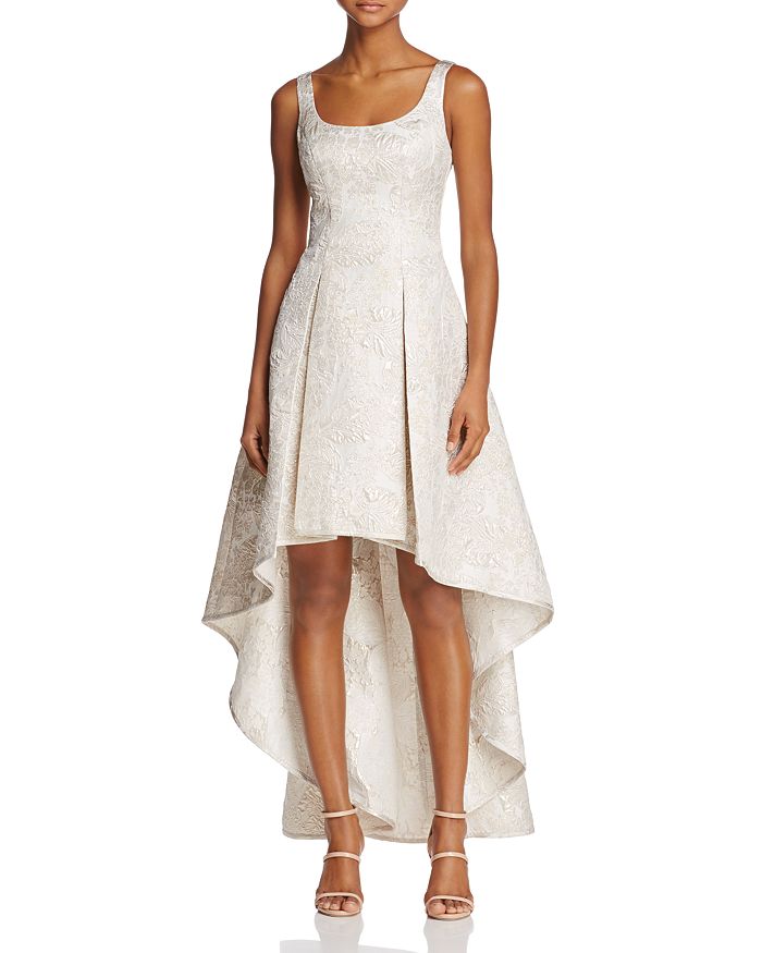 AQUA Sleeveless Jacquard High Low Dress 100 Exclusive Bloomingdale s