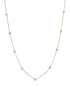 Bloomingdale's - Diamond Station Necklace in 14K Yellow and White Gold, 0.60 ct. t.w. - 100% Exclusive