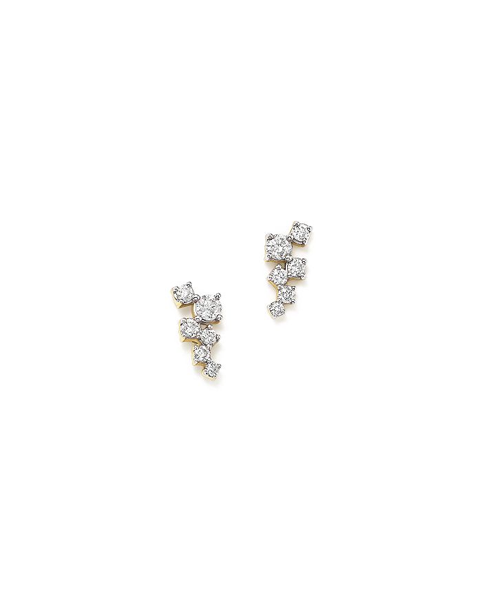 Adina Reyter 14k Yellow Gold Scattered Diamond Stud Earrings In White/gold
