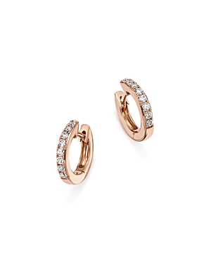 Diamond Mini Hoop Earrings in 14K Rose Gold,.15 ct. t.w. - 100% Exclusive
