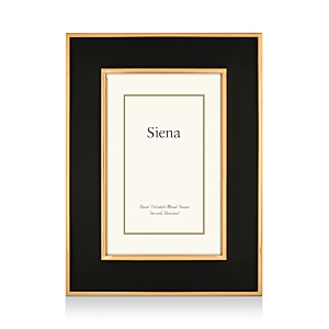 Siena Wide Enamel With Gold Frame, 8 X 10 In Black