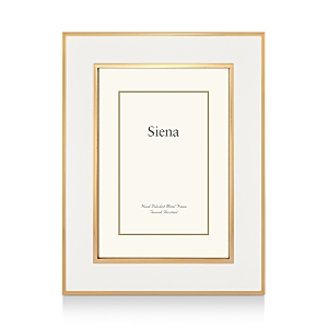 Siena Wide Enamel With Gold Frame, 8 X 10 In White