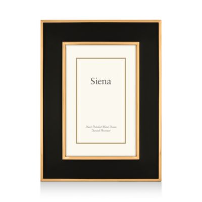 Black Wide Enamel with Gold Frame