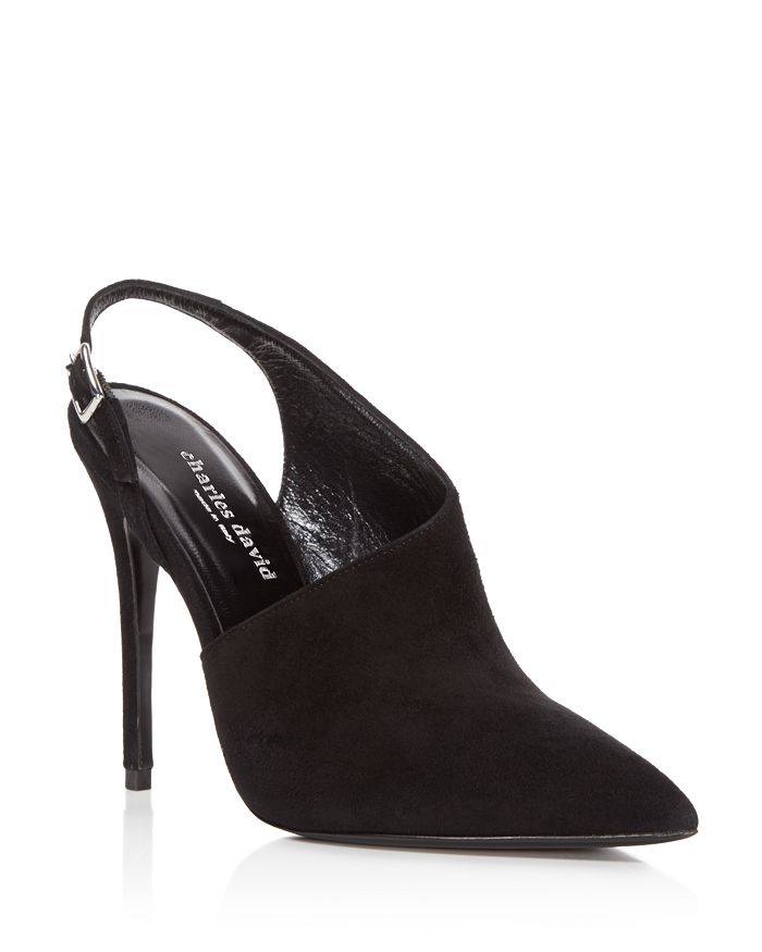Charles David Sass Suede High Heel Slingback Mules Bloomingdale s