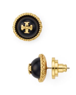 tory burch rope logo stud earrings