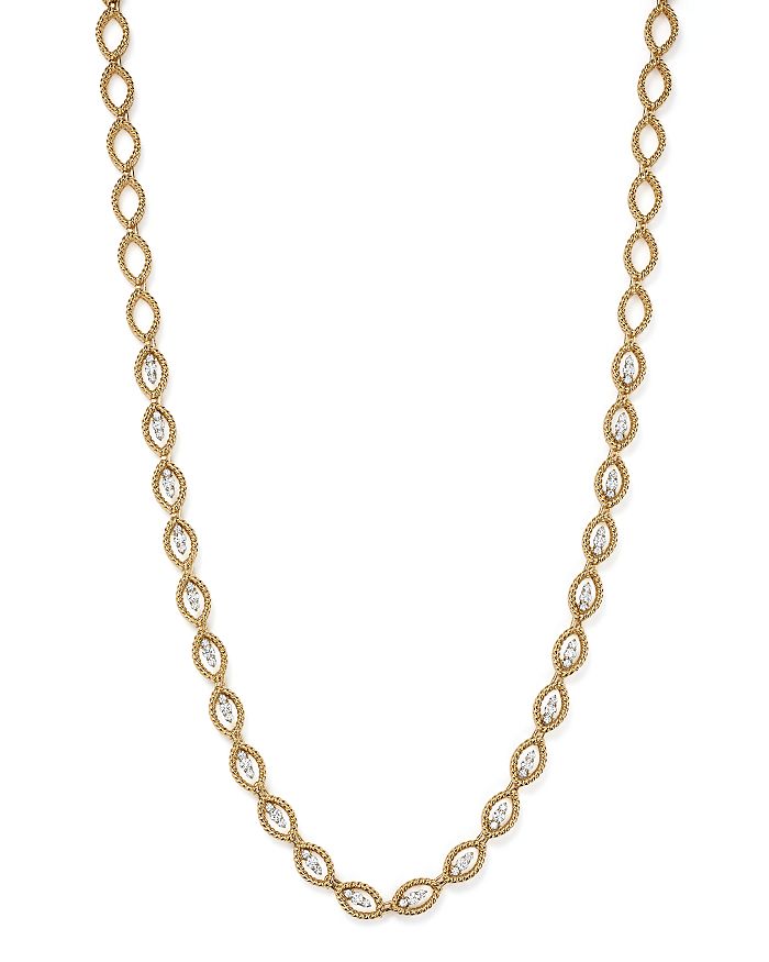 Roberto Coin 18k White And Yellow Gold New Barocco Diamond Necklace, 16 In White/gold