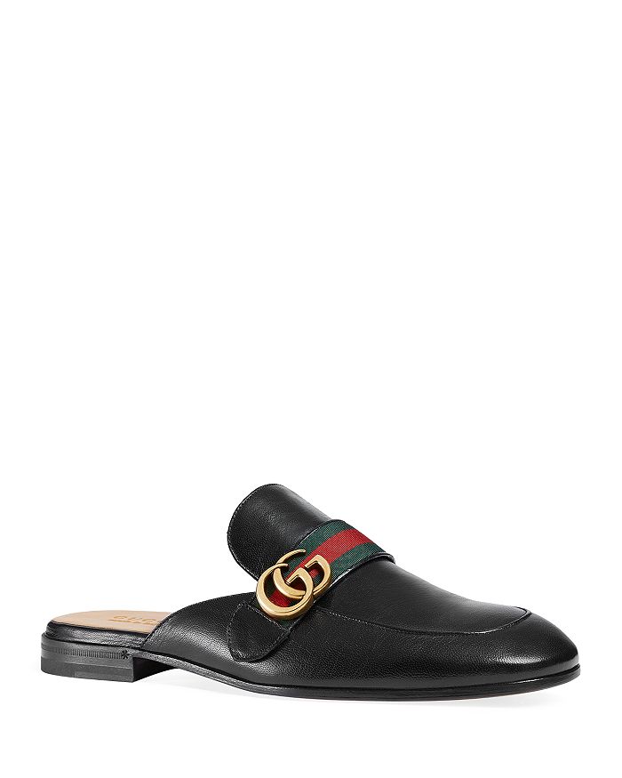 Gucci Men's Princetown Leather Slippers with Double G | Bloomingdale's