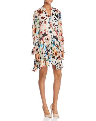 Alice and Olivia - Moore Layered-Skirt Tie-Neck Dress