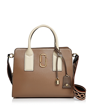 Marc Jacobs Big Shot Color Block Saffiano Leather Satchel In French Gray Multi/gold