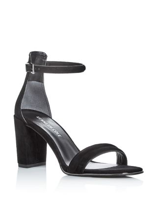 black suede ankle strap shoes