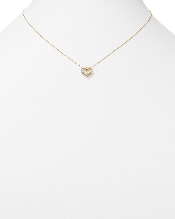 Shop Bloomingdale's Diamond Heart Pendant Necklace In 14k Yellow Gold,.25 Ct. T.w. - 100% Exclusive In White/gold