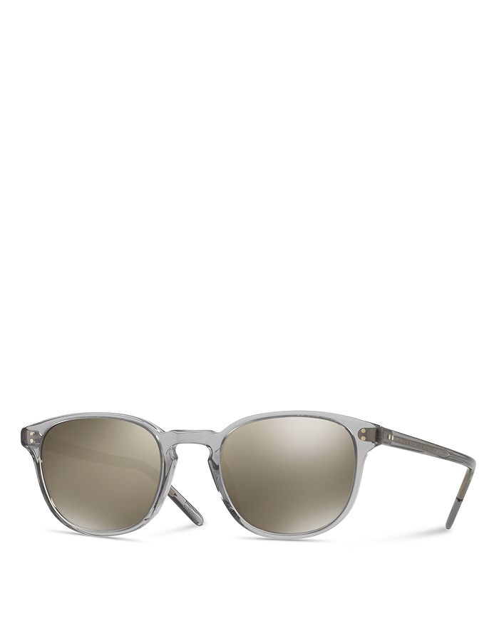 Shop Oliver Peoples Women's Fairmont Round Mirrored Sunglasses, 49mm In Workman Grey/grey Goldtone
