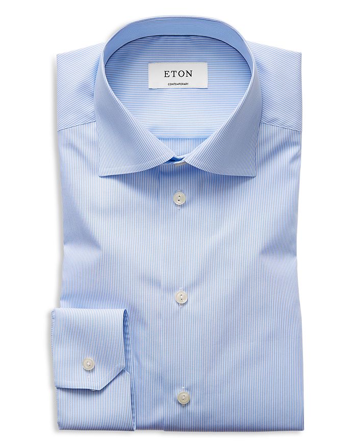 Shop Eton Contemporary Fit Bengal Striped Dress Shirt In Blue