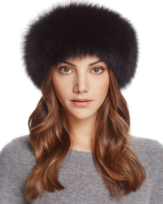 Maximilian Furs Fox Fur Knit Headband | Bloomingdale's