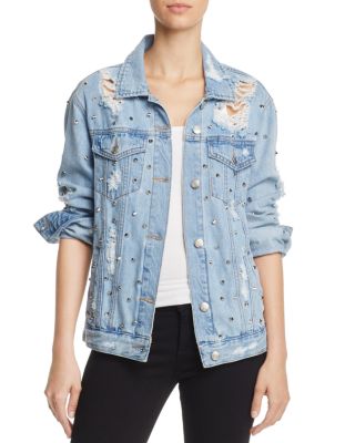 sunset & spring embellished denim jacket