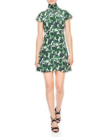 Sandro Paisley Print Silk Mini Dress | Bloomingdale's