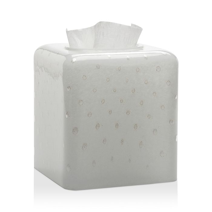 Shop Labrazel Contessa White Tissue Box Cover In White/ Gold