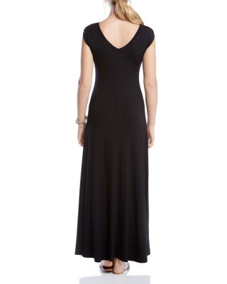 karen kane v neck maxi dress Karen Kane Women's Kate V-Neck Midi Travel Jersey Dress, Small, S, Navy, Polyester/Spandex