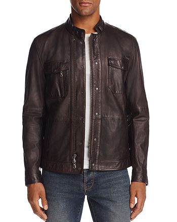 John Varvatos Star USA Leather Field Jacket | Bloomingdale's