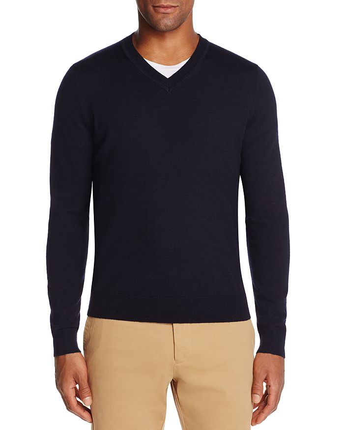 The Men's Store At Bloomingdale's V-neck Merino Sweater - 100% Exclusive In Navy