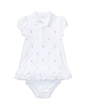 Ralph Lauren - Girls' Ruffled & Embroidered Polo Dress with Bloomers - Baby
