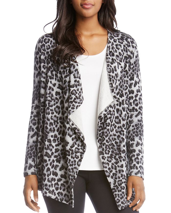 Karen Kane Leopard-Print Fleece Open Cardigan | Bloomingdale's
