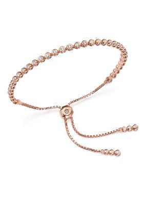 rose gold diamond bolo bracelet