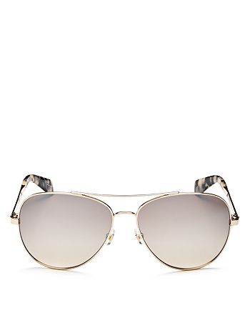 kate spade new york Women's Avaline 2 Aviator Mirrored Sunglasses, 58mm |  Bloomingdale's