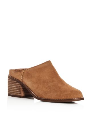 suede block heel mules